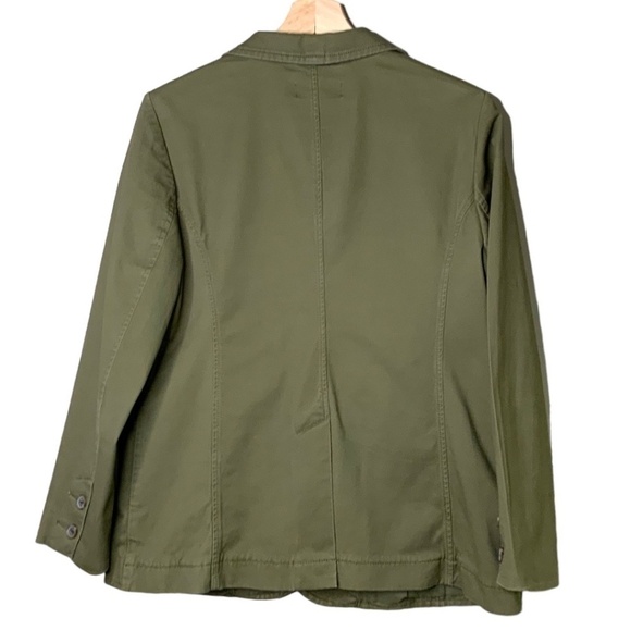 TALBOTS Petite Cotton Blend Unstructured Button Front Blazer Army Green Sz 10p - Picture 3 of 8